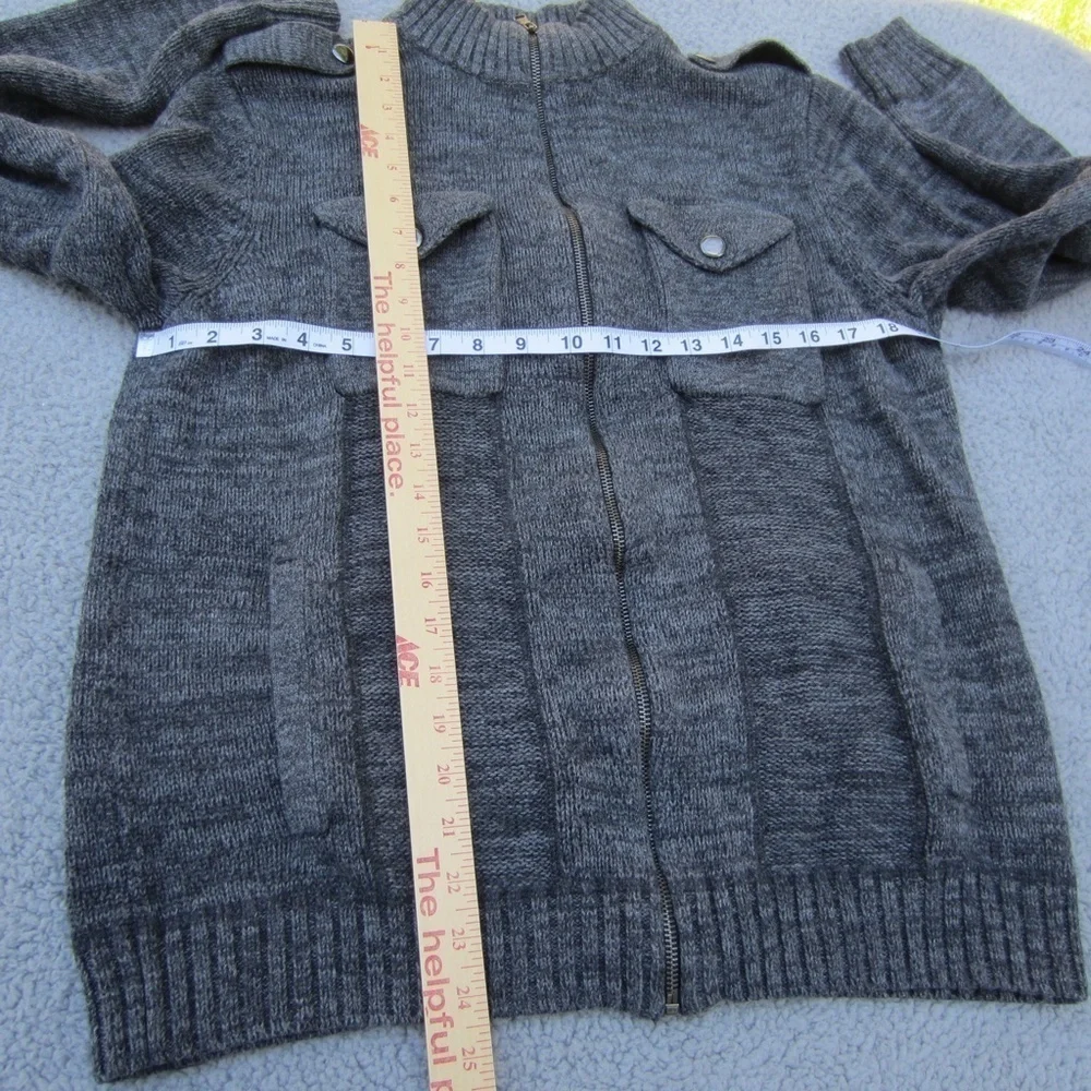 Rock & Republic Jacket Sweater Gray Long Sleeve Full Zip Men's‎ L Pockets Comfy